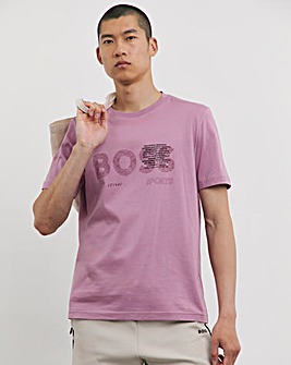 BOSS Short Sleeve Large Logo Purple T- Shirt