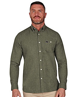 Raging Bull Long Sleeve Brushed Twill Shirt Khaki