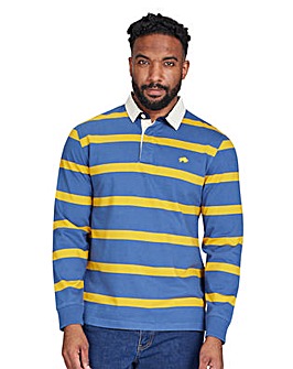 Raging Bull Long Sleeve Thin Stripe Rugby Yellow