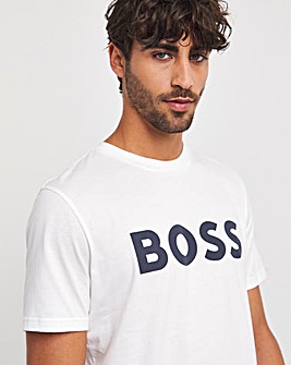 BOSS Short Sleeve Large Logo White T-Shirt