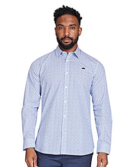 Raging Bull Long Sleeve Pentagon Pattern Shirt Navy