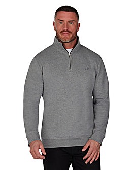 Raging Bull Classic Jersey Quarter Zip Sweat Grey Marl