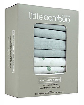 Little Bamboo Muslin Squares 8 Pack - Whisper