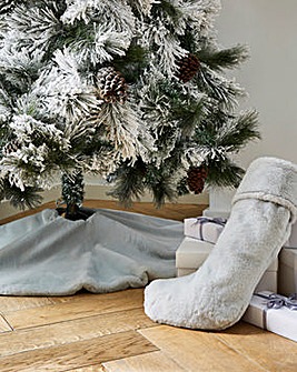 Luxury Faux Fur Christmas Tree Skirt 95cm