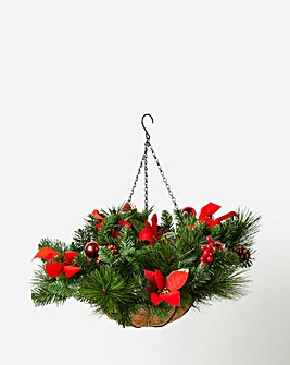 Christmas Poinsettia Hanging Basket