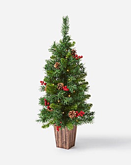 Christmas Pre-lit Berry & Cone 3ft Tree