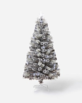 Silver Tipped Fir Fibre Optic Tree with White LEDs