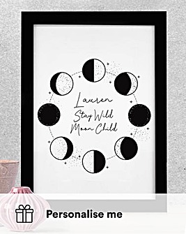 Moon Child Personalised A4 Framed Print