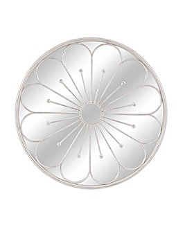 80cm White Garden Flower Mirror