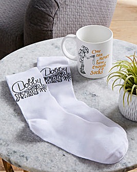 Dobby Mug and Socks White