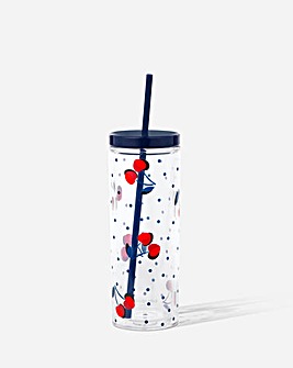 Kate Spade NY Vintage Cherries Tumbler with Straw