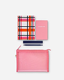 Kate Spade NY Spring Plaid Jotter Pouch Set
