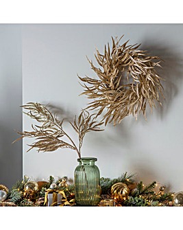 Gold Glitter Feather Christmas Wreath