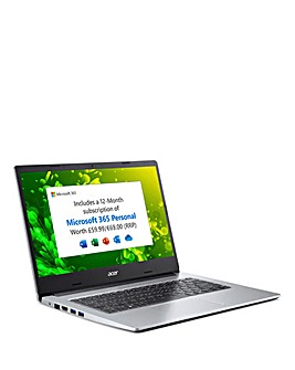 Acer Aspire 1 A114-33 Intel Celeron 4GB 64GB 14in HD Windows 11 Laptop - Silver