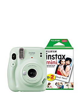 Fujifilm Instax Mini 11 Instant Camera including 20 Shots - Pastel Green