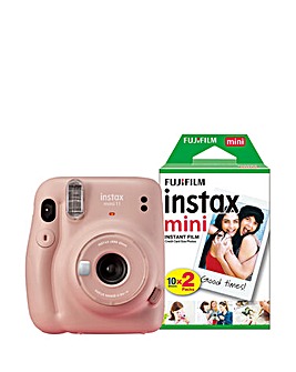Fujifilm Instax Mini 11 Instant Camera including 20 Shots - Blush Pink