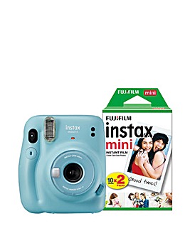 Fujifilm Instax Mini 11 Instant Camera including 20 Shots - Sky Blue
