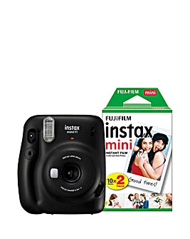 Fujifilm Instax Mini 11 Instant Camera including 20 Shots - Charcoal Grey