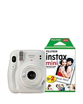 Fujifilm Instax Mini 11 Instant Camera including 20 Shots - Ice White