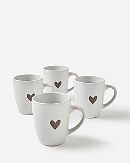 Cosy Heart Set of 4 Mugs