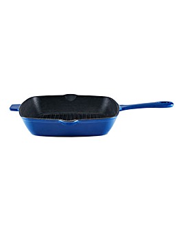 Tower Cast Iron 26cm Grill Pan Blue