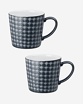 Denby Impressions Set of 2 Mugs Charcoal