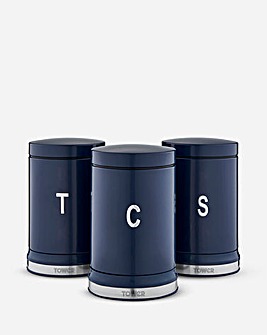 Tower Belle Set of 3 Canisters Blue