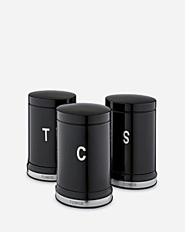 Tower Belle Set of 3 Canisters Black