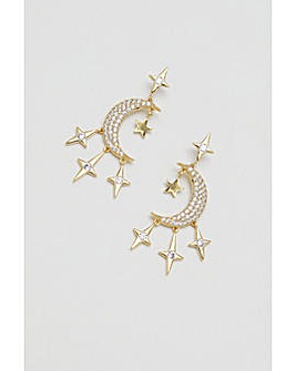 Jon Richard Gold Plated Cubic Zirconia Celestial Earrings