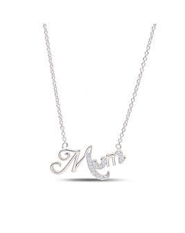 Sterling Silver With Cubic Zirconia Mum Necklet