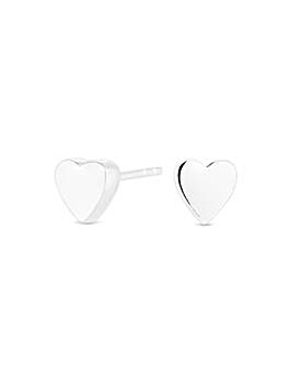 Simply Silver Sterling Silver 925 Polished Thick Heart Earrings