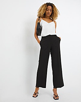 Super Stretchy Wide Leg Trouser with Buttons