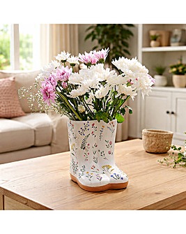 The Cottage Garden Ceramic Floral Wellies Vase