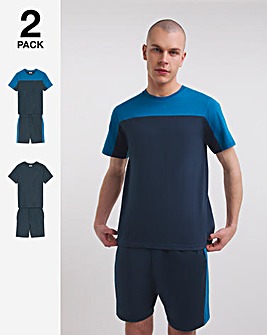Pack of 2 Cut and Sew Tee and Short Pyjama Set