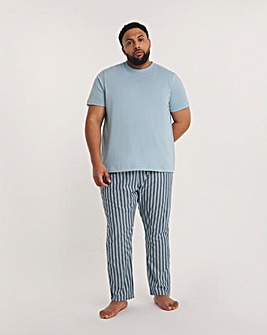 Jersey Tee and Woven Stripe Trouser PJ Set