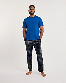 Jersey Tee and Woven Check Trouser PJ Set