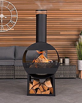 Charles Bentley Black Steel Chimenea