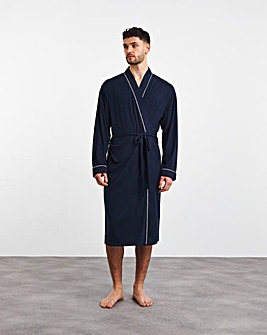 Classic Piped Jersey Dressing Gown
