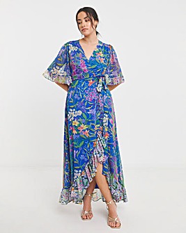 Hope & Ivy Avaline Maxi Wrap Dress