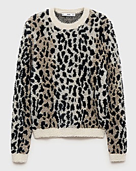 Mango Wild Animal Print Sweater