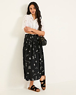 Fatface Pip Embroidered Midi Skirt