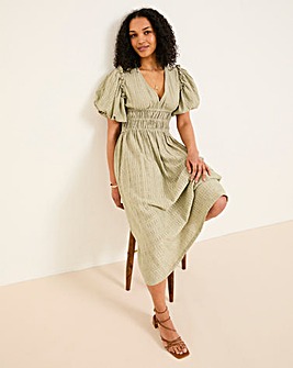Fatface Copper & Black Tabitha Textured Dress