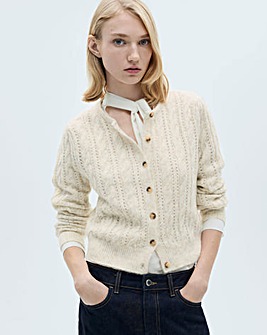 Mango Braided Cardigan With Openwork Detail