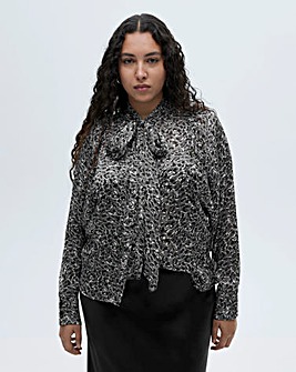 Mango Leopard Print Blouse