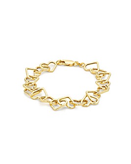 9ct Gold Heart-Link Belcher Bracelet