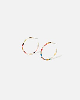 Accessorize Skinny Tortoiseshell Hoop Earrings