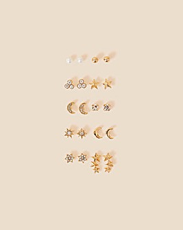 Accessorize Celestial Earrings 10 Pack