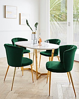 Florence Oval Dining Table with 4 Clarice Dining Chairs