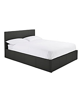 Hayden Ottoman Faux Leather Bed Frame with Quilted Mattress