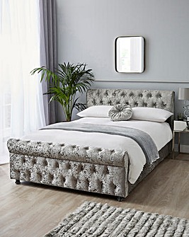 Kingston Crushed Velvet Bed Frame with Quilted Mattress